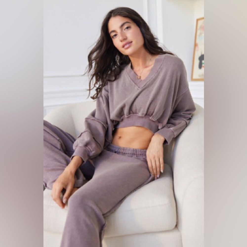 Urban Outfitters Out from Under Cropped Washed Out Sweater Sweatshirt